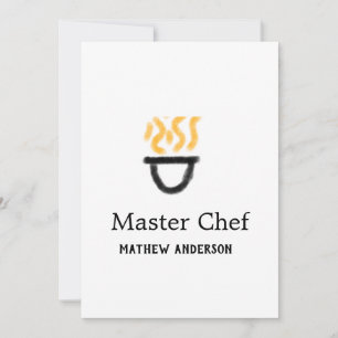 Convite Chef mestre adicionar nome panela preta fumaça de 