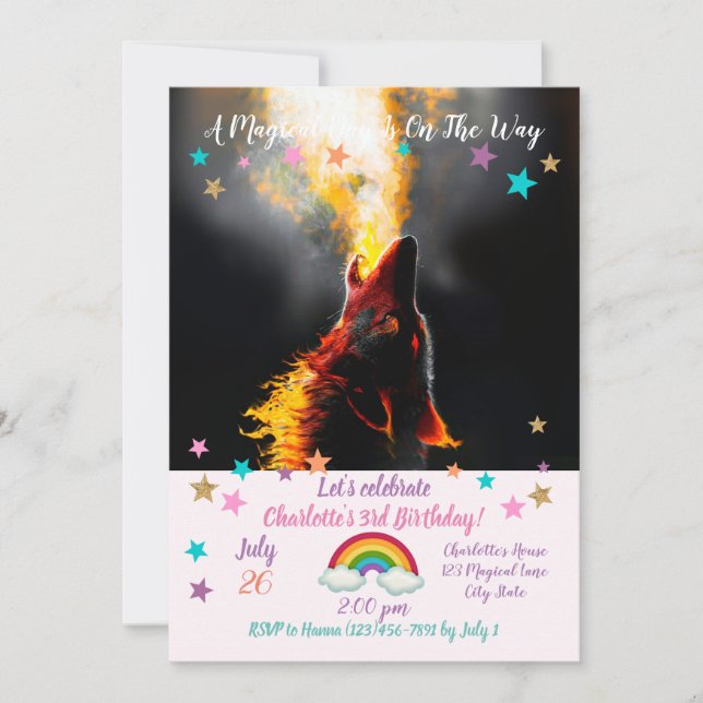 Convite Chefe do Lobo de Incêndio Agressivo (Frente)