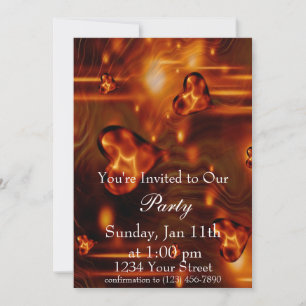 Convite Cheio de Convidado do Partido da Chama Coração