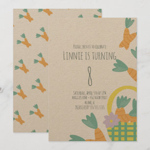 Convite Cheio de Páscoa de Cesta de Carrots Birthday Kraf