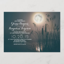 Convite Cheio noite de lua libélula e casamento de grama