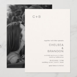 Convite Chelsea Ivory Modern Wedding