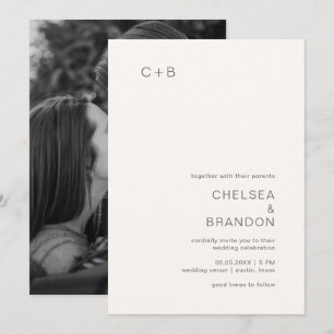 Convite Chelsea Ivory Modern Wedding