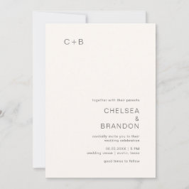 Convite Chelsea Ivory Modern Wedding