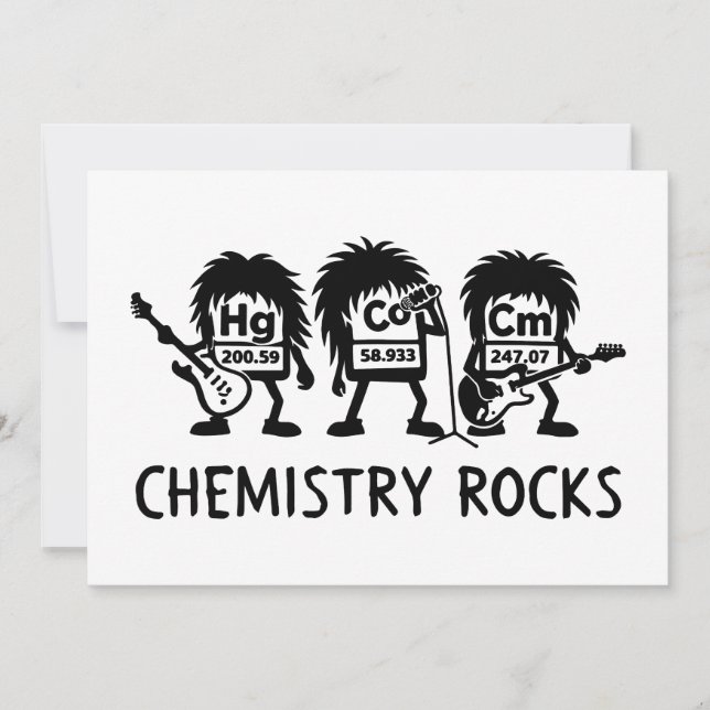Convite Chemistry Rocks Science Rock Band (Frente)