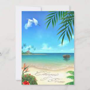 Convite Cherie & Tom Exotic Beach::Custom: