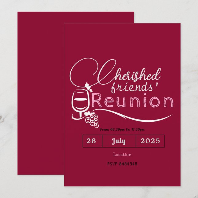 Convite cherished Friends' Reunion Invitations  (Frente/Verso)