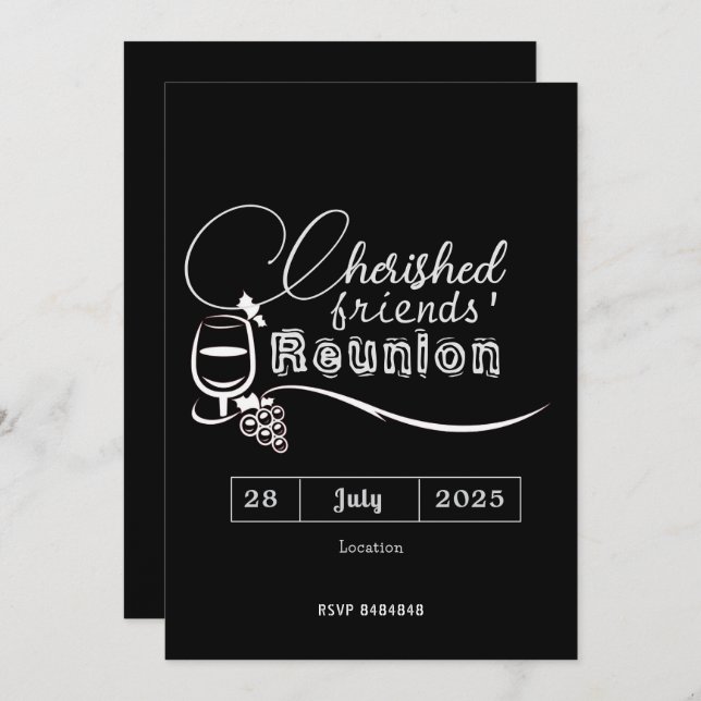 Convite cherished Friends' Reunion Invitations  (Frente/Verso)