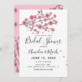 Convite Cherry Blossom Blush Petals Chá de panela