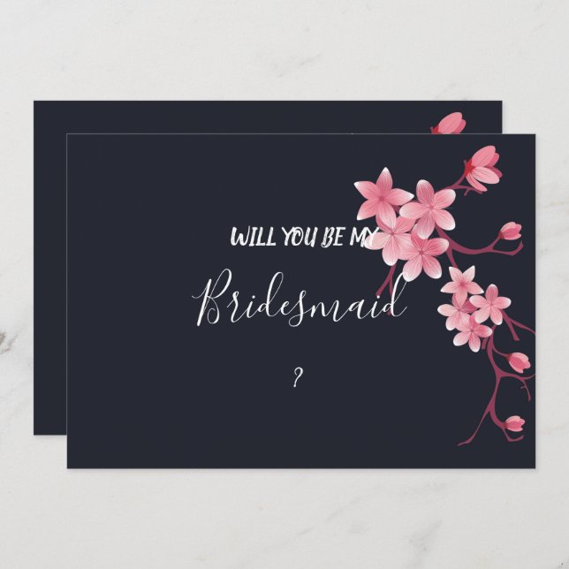Convite Cherry Blossom Bridesmaid (Frente/Verso)