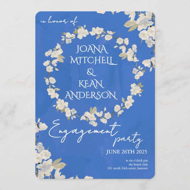 Convite Cherry Blossom Engagement Party Invitation (Frente)