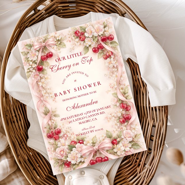 Convite Cherry Blossom Garden Baby Shower (Criador carregado)