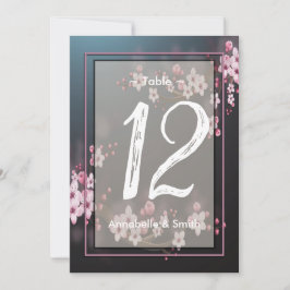 Convite Cherry Blossom Geométrico Número da mesa