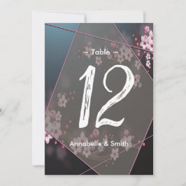 Convite Cherry Blossom Geométrico Número da mesa