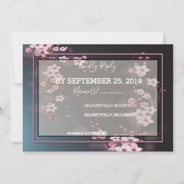 Convite Cherry Blossom Geométrico RSVP