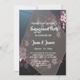 Convite Cherry Blossom Noivado Geométrico Floral