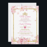 Convite Cherry Blossom Quinceanera Birthday Crown<br><div class="desc">Cherry Blossom Quinceanera Birthday Crown Invitation Mis Quince Anos,  15 Birthday.</div>