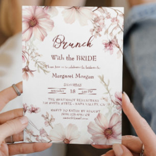 Convite Cherry Blossom Rosa E White Brunch Com Noiva