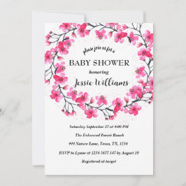Convite Cherry Blossom Sakura Flores Chá de fraldas