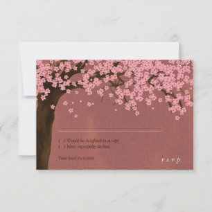 Convite Cherry Blossom / Sakura Watercolor (Dusk) RSVP