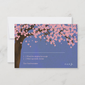 Convite Cherry Blossom / Sakura Watercolor (Night) RSVP