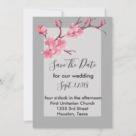 Convite Cherry Blossom salva a data