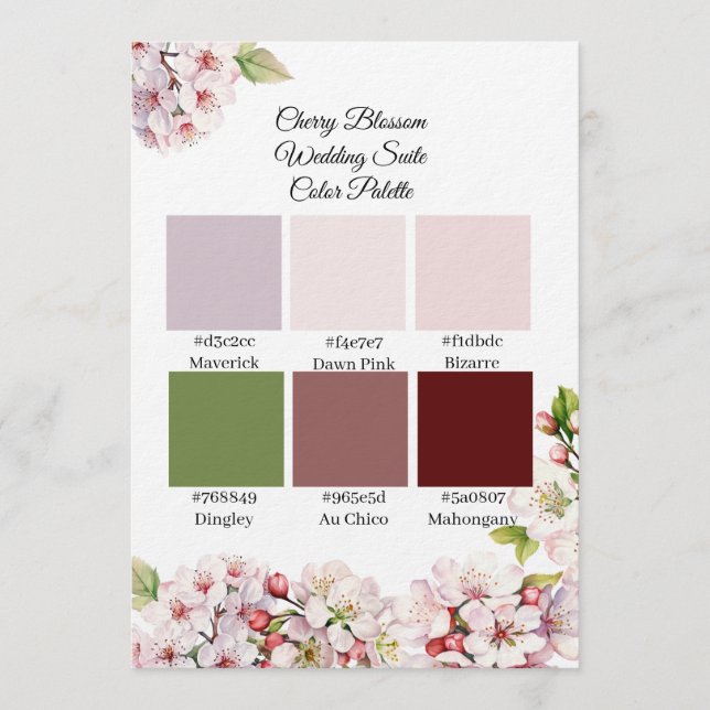 Convite Cherry Blossom Spring Color Palette  (Frente)