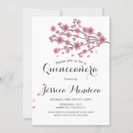 Convite Cherry Blossom Tree Quinceañera Sweet 16