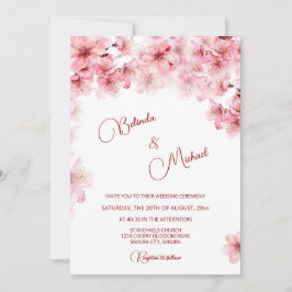 Convite Cherry Blossom White Wedding