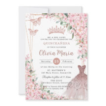 Cherry Blossomo Rosa do vestido Dourado Quinceañer