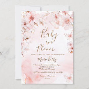 Convite Cherry Blossoms Baby in Bloom Invitation