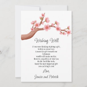 Convite Cherry Blossoms Branch Babymoon Wishing Welcard