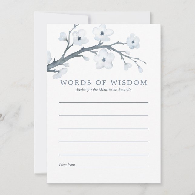 Convite Cherry Blossoms - Chá de fraldas de Conselhos para (Frente)