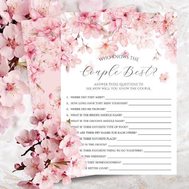 Convite Cherry Blossoms que conhece o melhor jogo do Casal (Criador carregado)