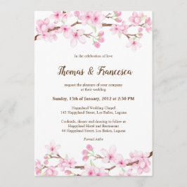 Convite Cherry Blossoms Watercolor Invitation