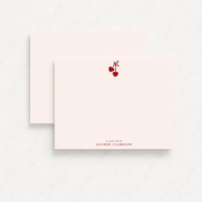 Convite Cherry Bow Valentine’s Day Note Card (Criador carregado)