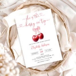 Convite Cherry Coquette no Chá de fraldas superior do Arco