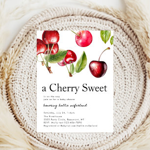 Convite Cherry Heart Chá de fraldas