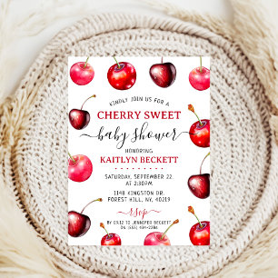 Convite Cherry Heart Chá de fraldas