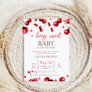 Convite Cherry Heart Chá de fraldas