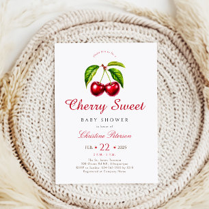 Convite Cherry Heart Chá de fraldas