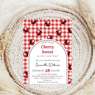 Convite Cherry Heart Chá de fraldas