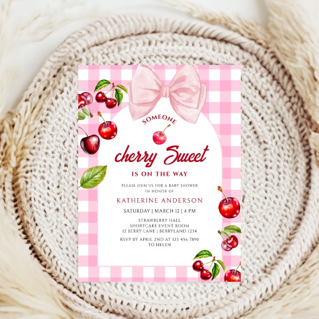 Convite Cherry Heart Chá de fraldas (Criador carregado)