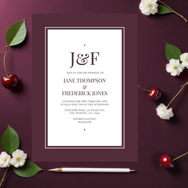 Convite Cherry Lacquer Wedding (Cherry Lacquer Wedding Invitation)