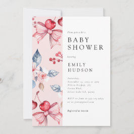 Convite Cherry no Chá de fraldas de coquete do Arco Rosa S