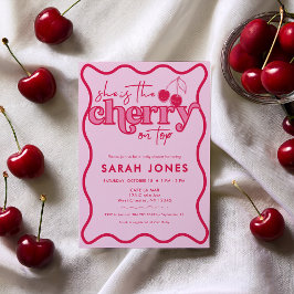 Convite Cherry no Top Girl Chá de fraldas Invance