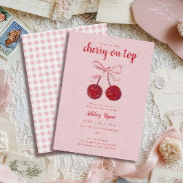 Convite Cherry on Top Baby Shower Invitation