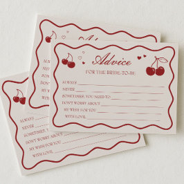 Convite Cherry On Top Bridal Shower Advice Card