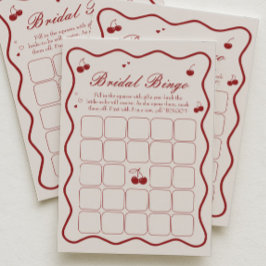 Convite Cherry On Top Bridal Shower Bingo Game Card