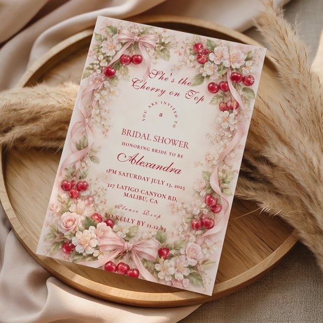 Convite Cherry On Top Garden Romance Bridal Shower (Criador carregado)